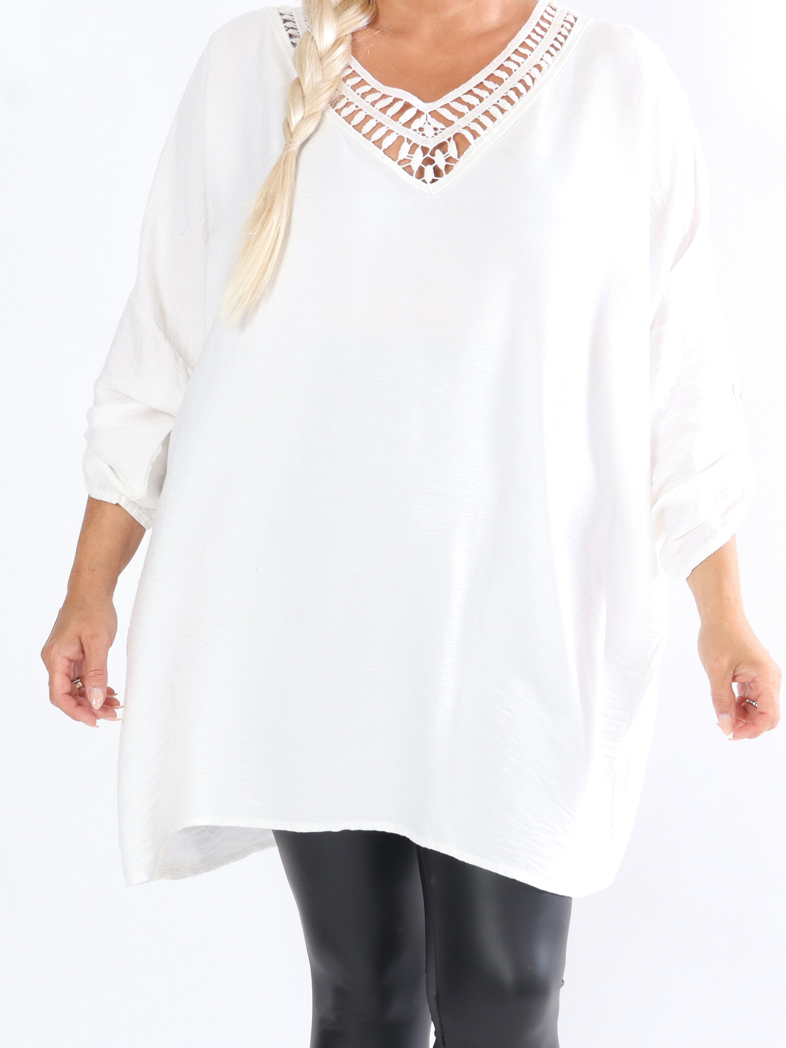 Elina - Plus size tunika med paljetter och broderier - Blue